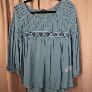 Lucky Brand Jeans Blue Long Sleeve Top
